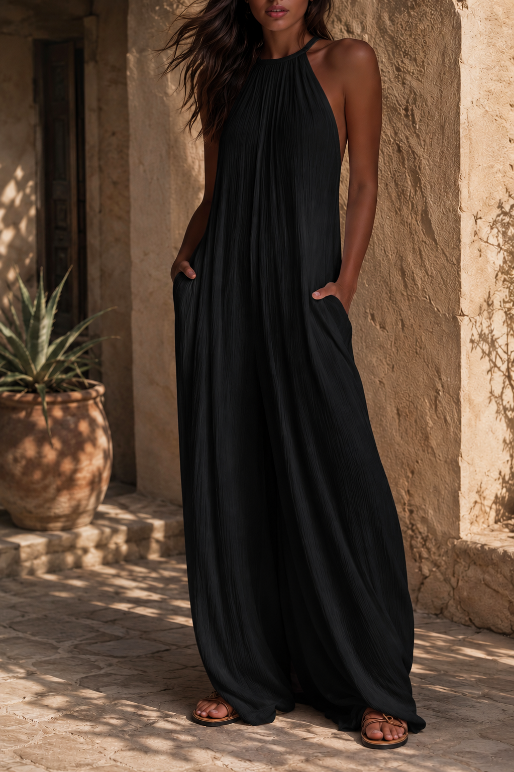 Elegant Sleeveless Palazzo Jumpsuit
