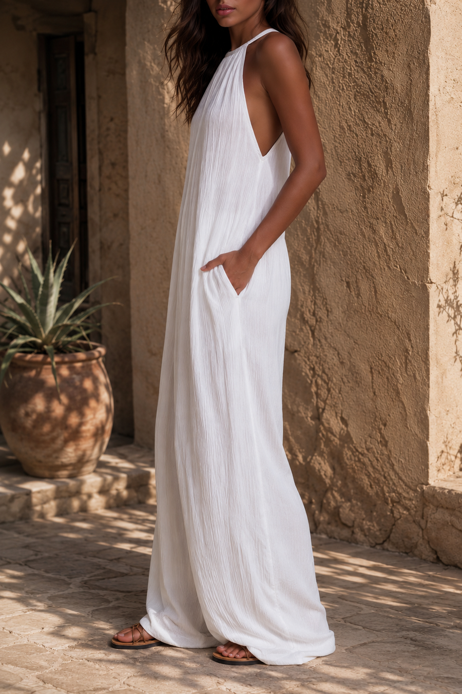 Elegant Sleeveless Palazzo Jumpsuit