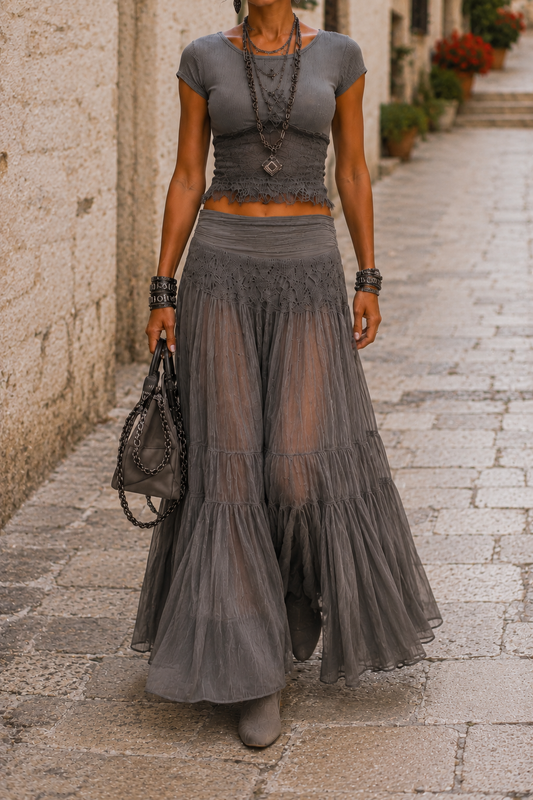 Isabella | Boho Chic Maxi Skirt Set