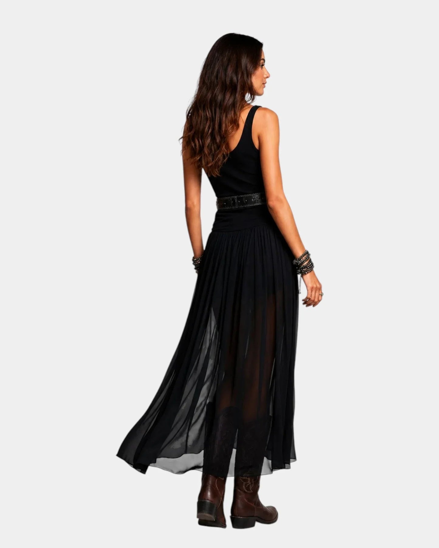Talia | Layered Blouse, Pants & Skirt Set