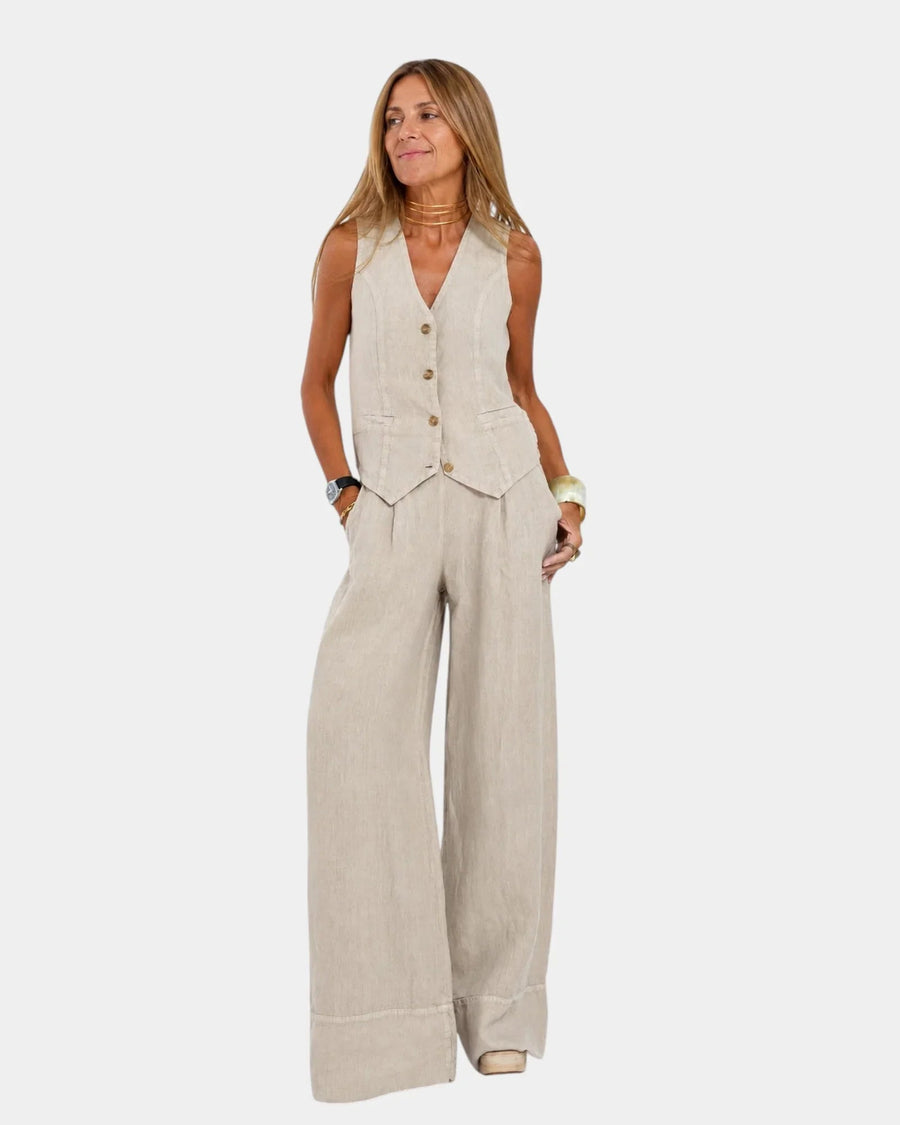 Assia | Sleeveless Vest & Pants Set - women's set