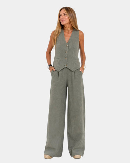 Assia | Sleeveless Vest & Pants Set