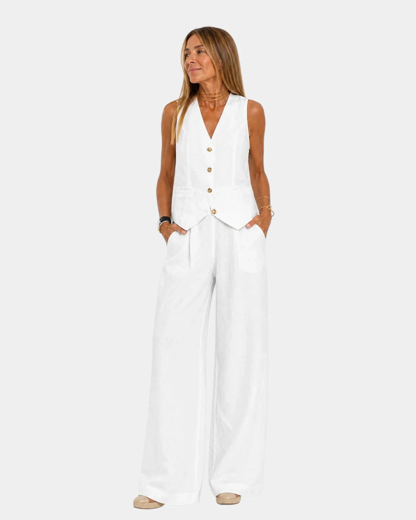 Assia | Sleeveless Vest & Pants Set