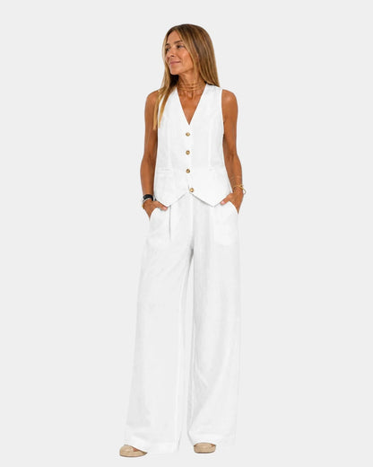 Assia | Sleeveless Vest & Pants Set