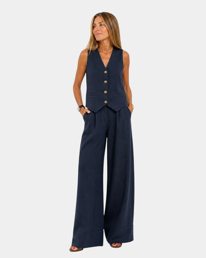 Assia | Sleeveless Vest & Pants Set