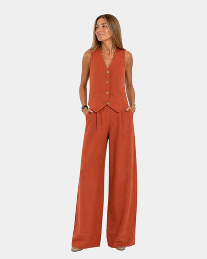 Assia | Sleeveless Vest & Pants Set