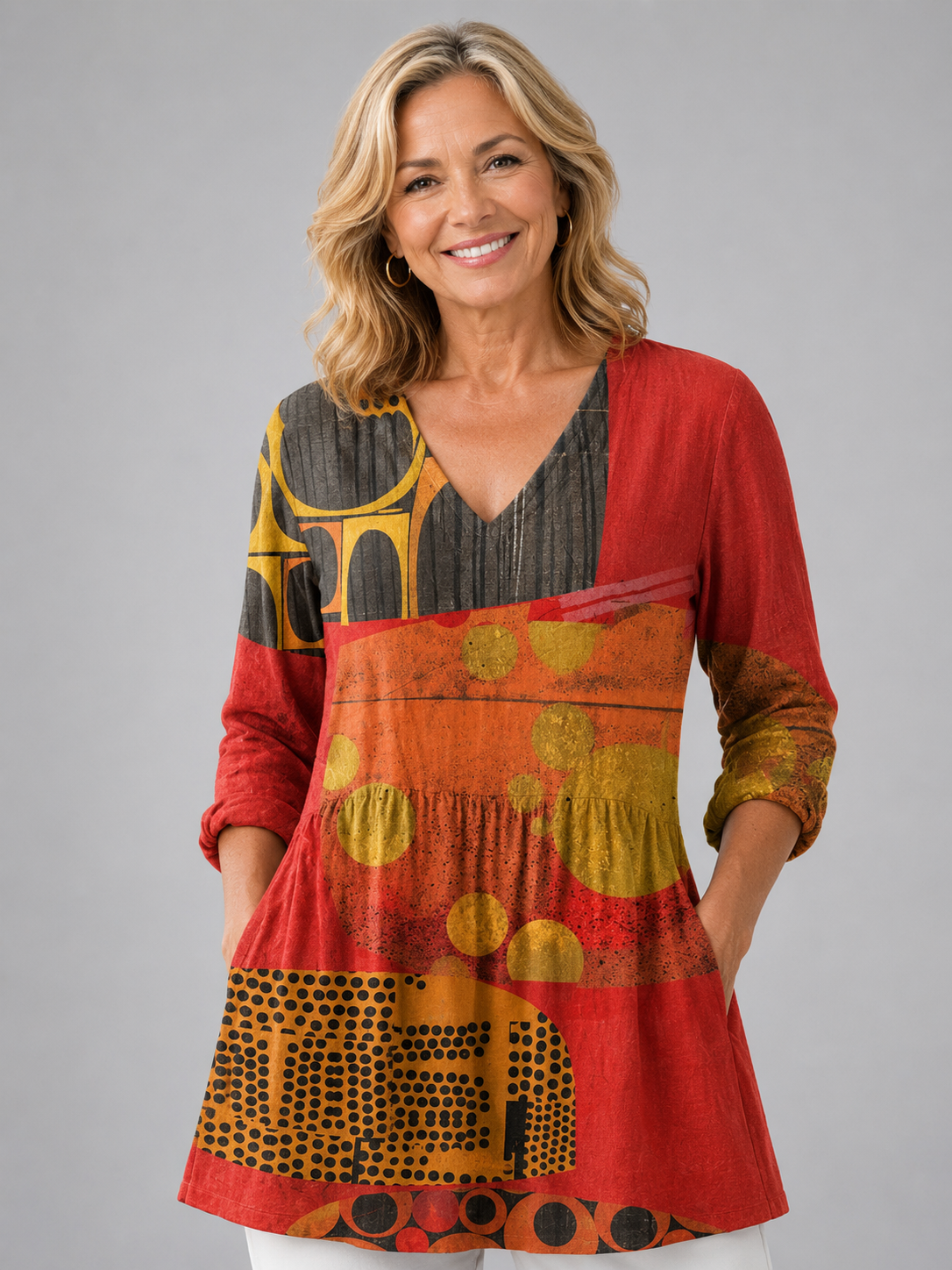 Lucie | Long Blouse with V-Neck