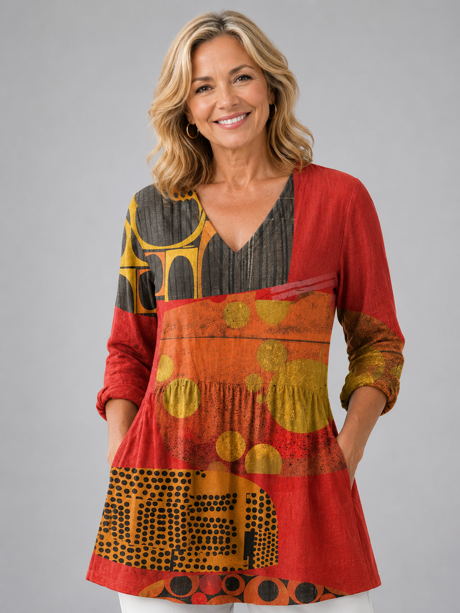 Lucie | Long Blouse with V-Neck
