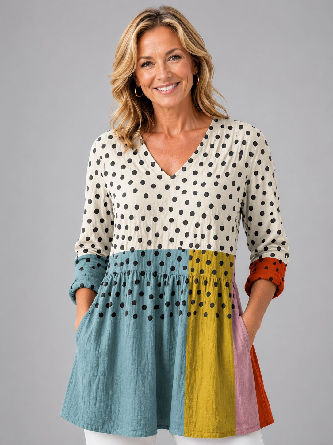 Valerie | Long Blouse with V-Neck