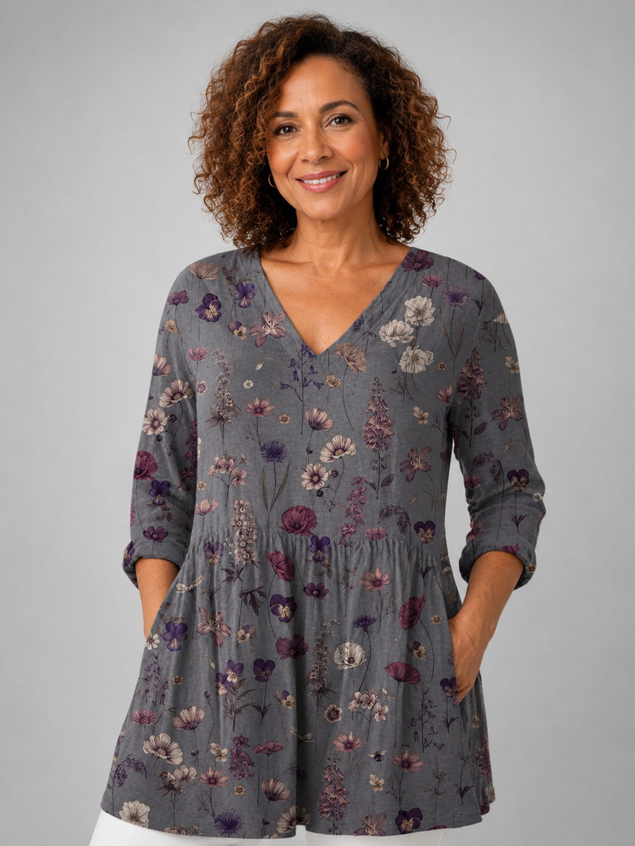 Audrey | Long Sleeve Blouse with V-Neck