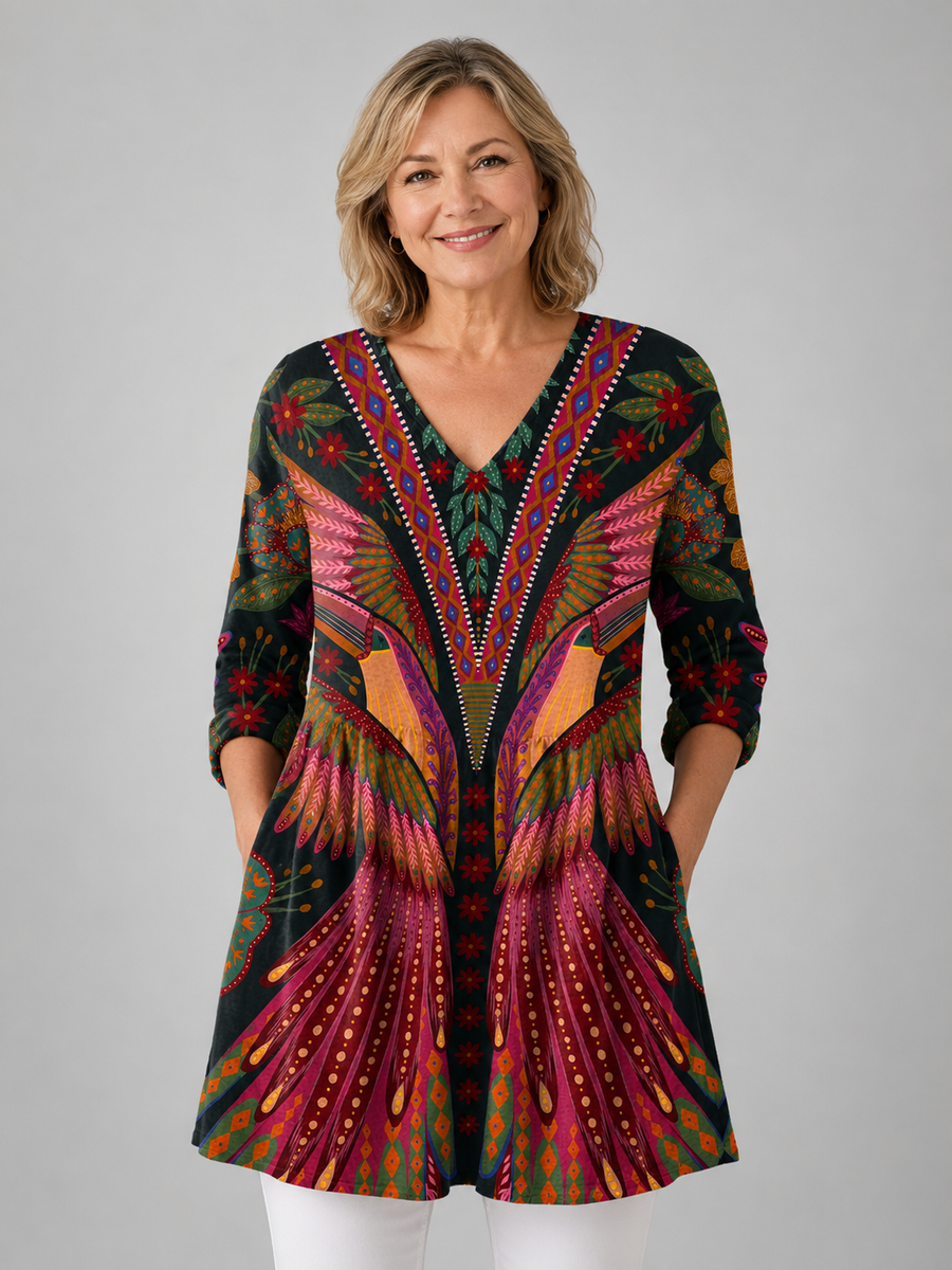 Manon | Long Blouse with V-Neck