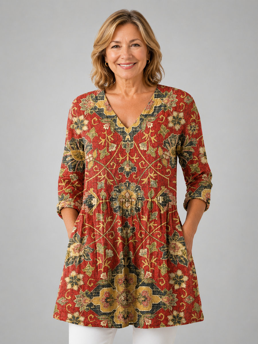 Lea | Long Blouse with V-Neck