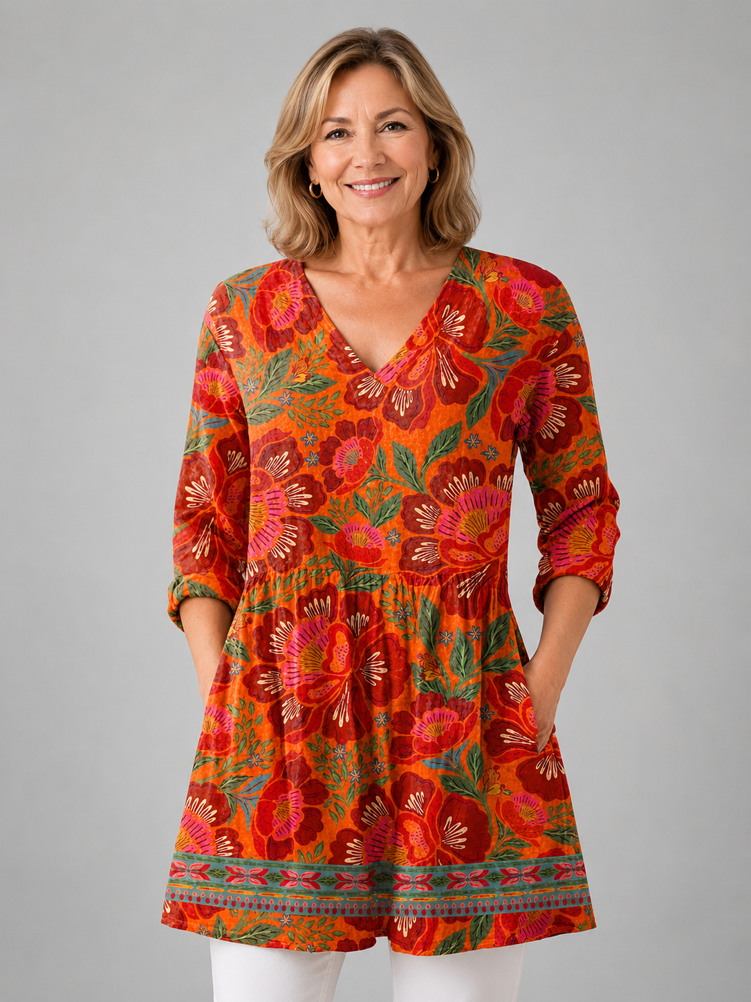 Marion | Long Blouse with V-Neck