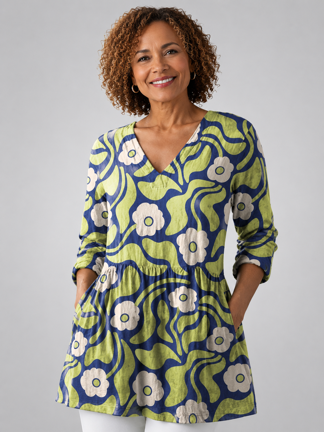 Elodie | Long Blouse with V-Neck