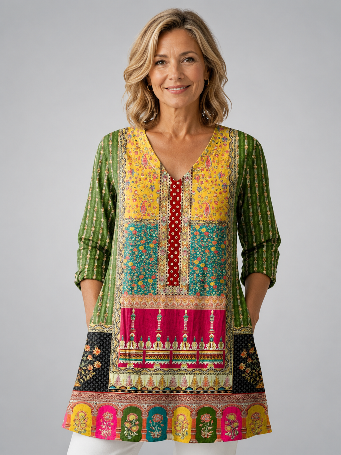 Emilie | Long Blouse with V-Neck