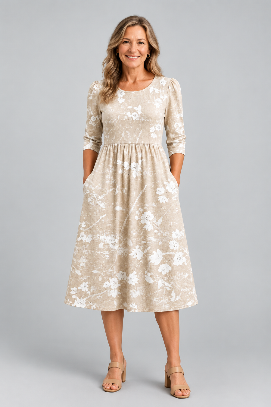 Soft Meadow Blossom Everyday Midi Dress
