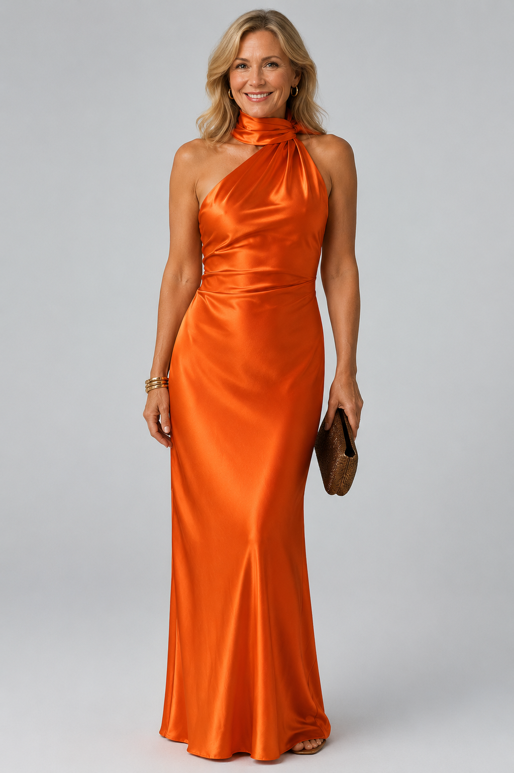 Monaco - Long Dress with Draped Neckline