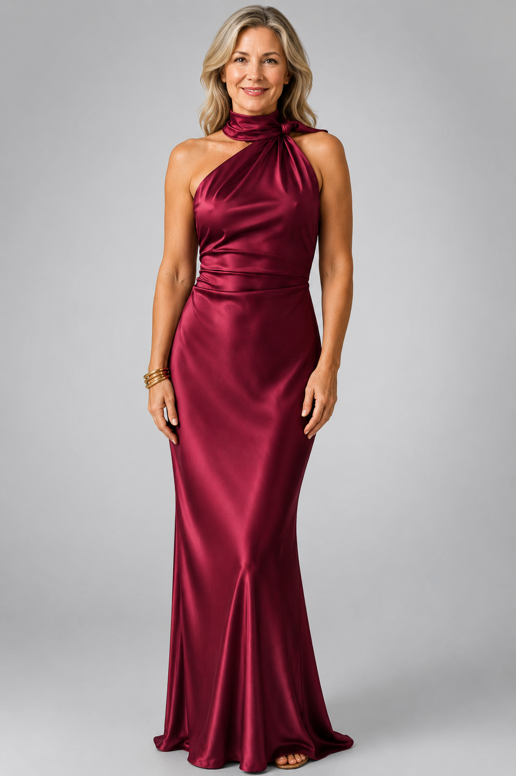 Monaco - Long Dress with Draped Neckline