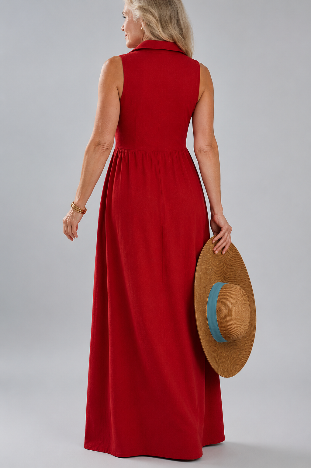 Long Sleeveless Shirt Dress