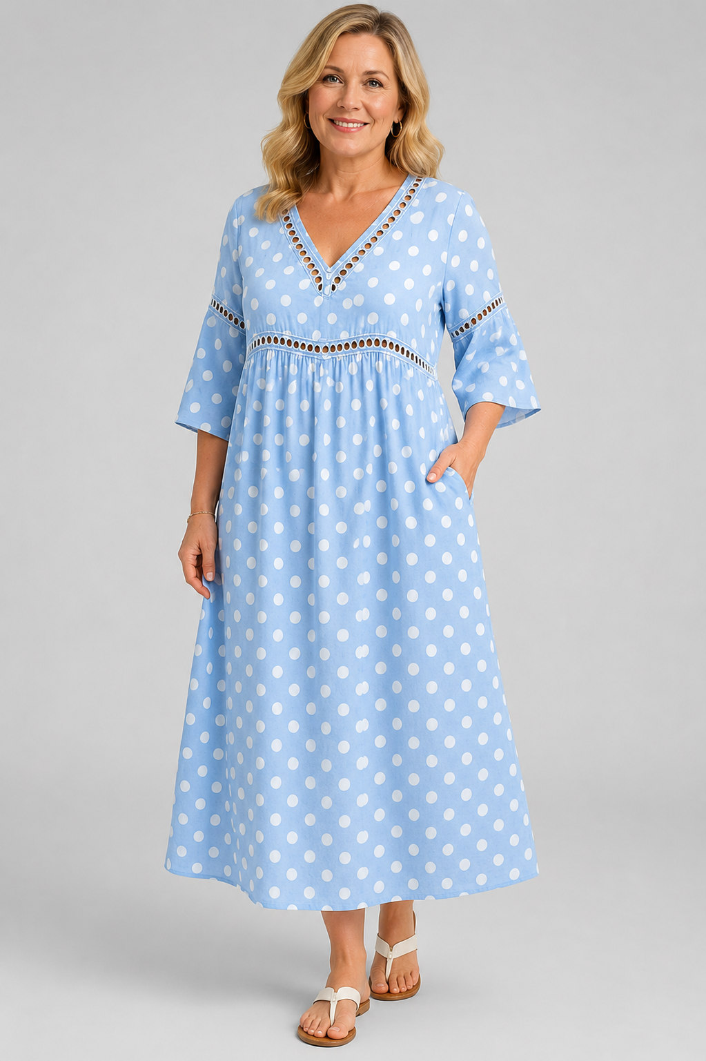 Soft Polka Dot Beach Dress