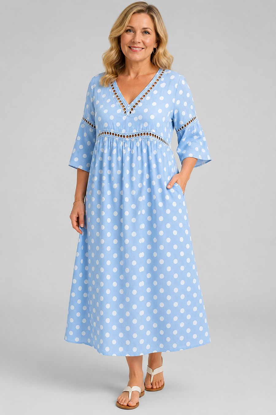 Soft Polka Dot Beach Dress