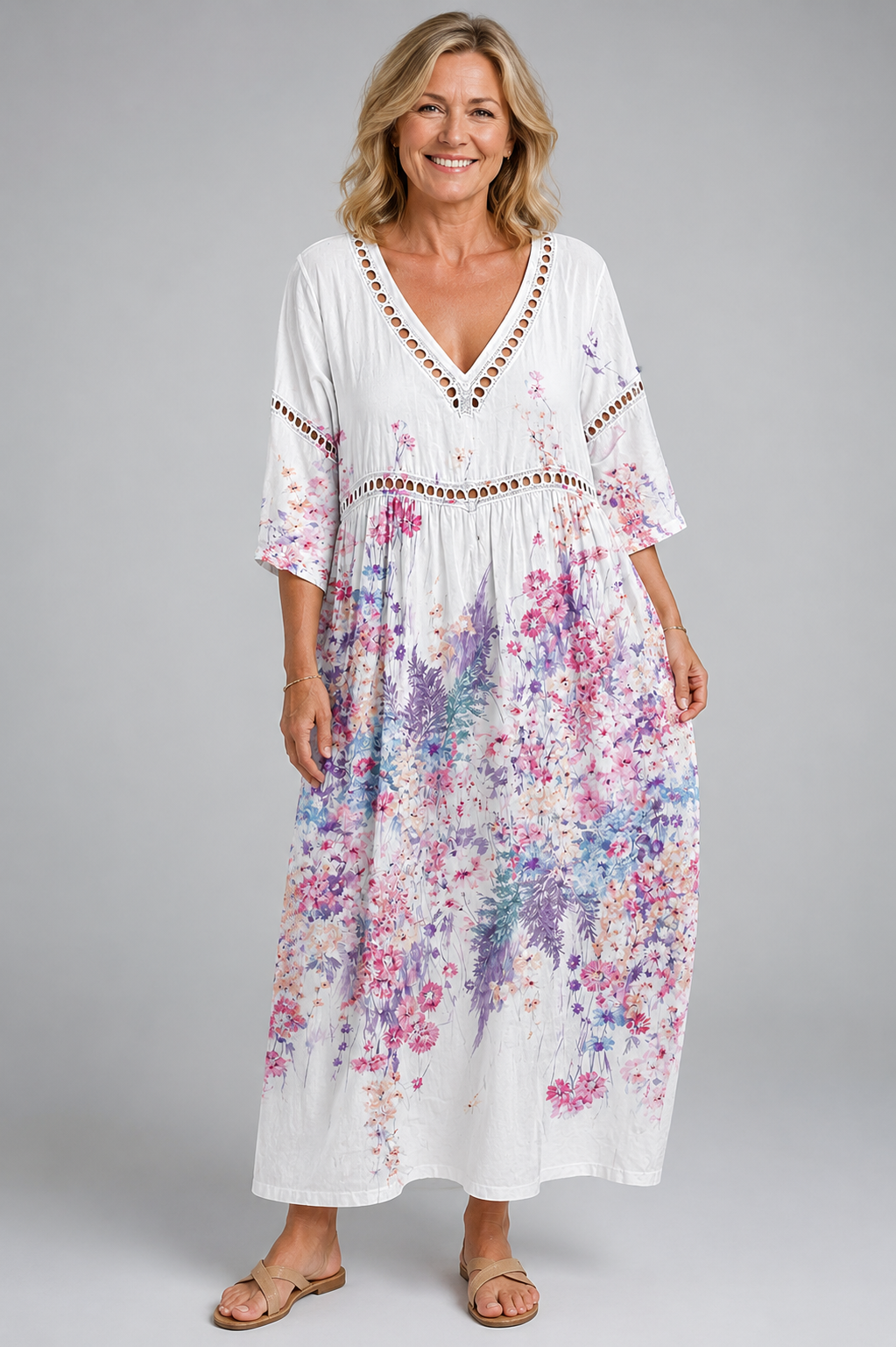 Lightweight and Airy Floral Beach Dress