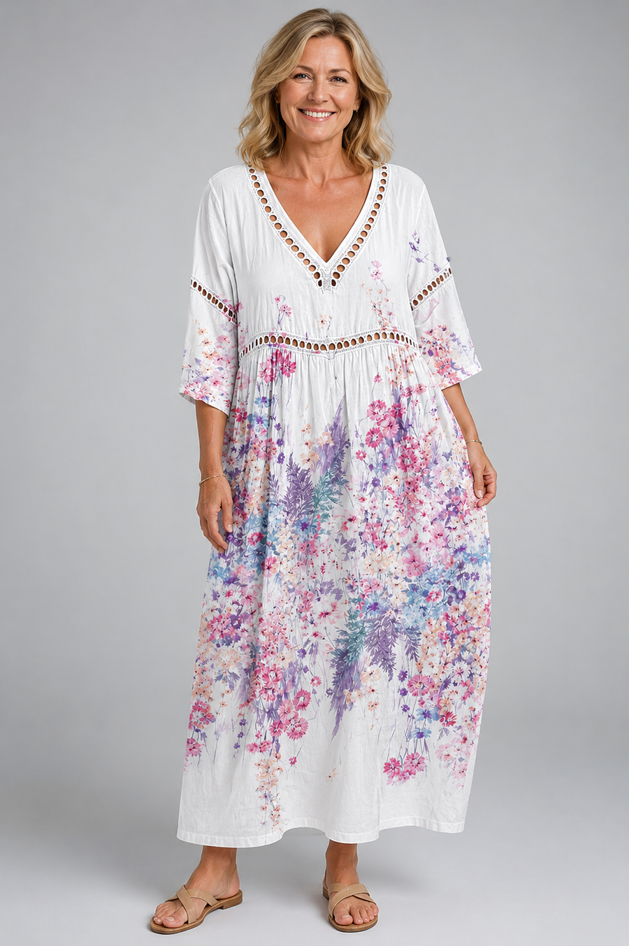 Lightweight and Airy Floral Beach Dress