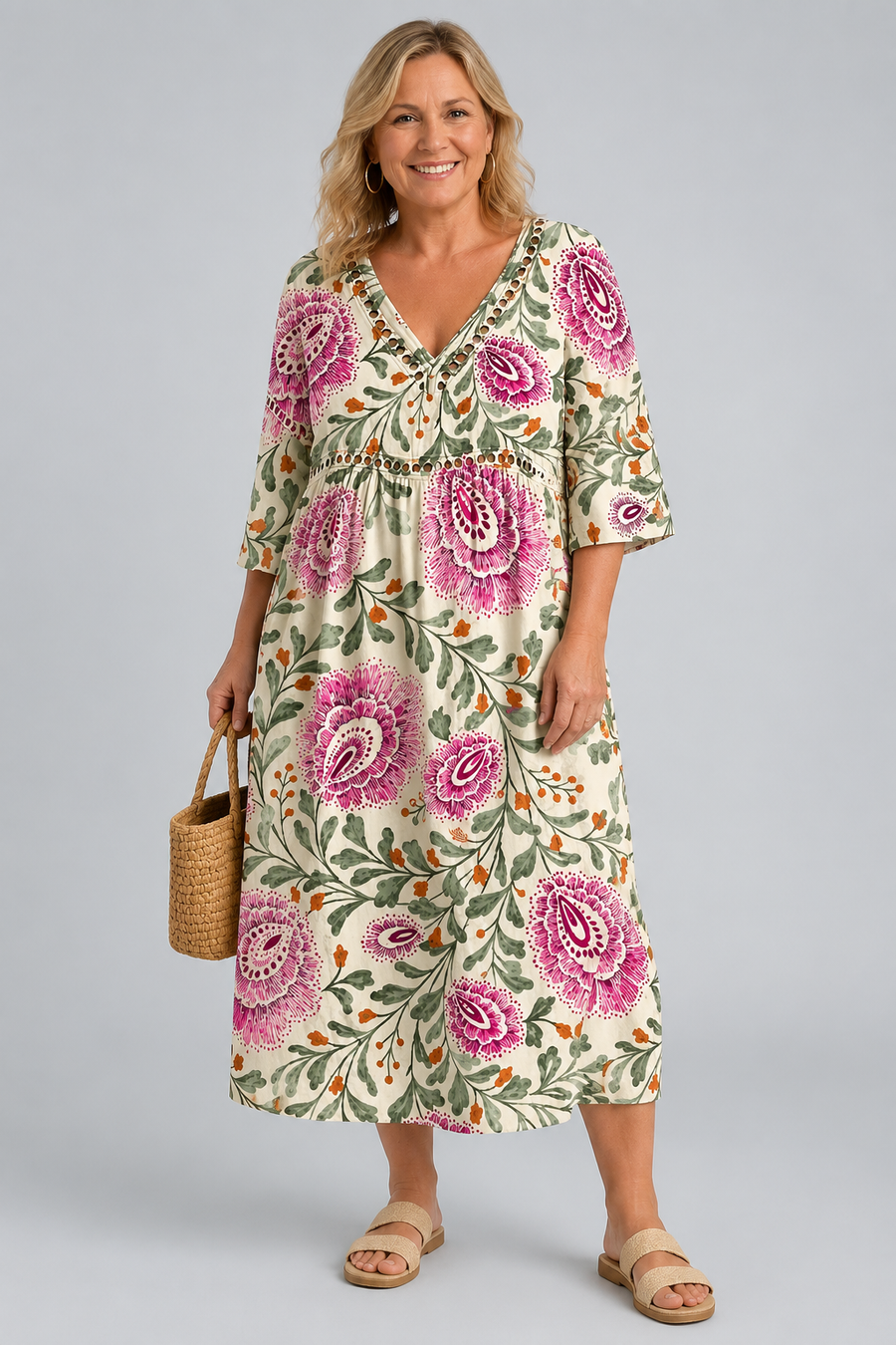 Elegant Floral Beach Dress
