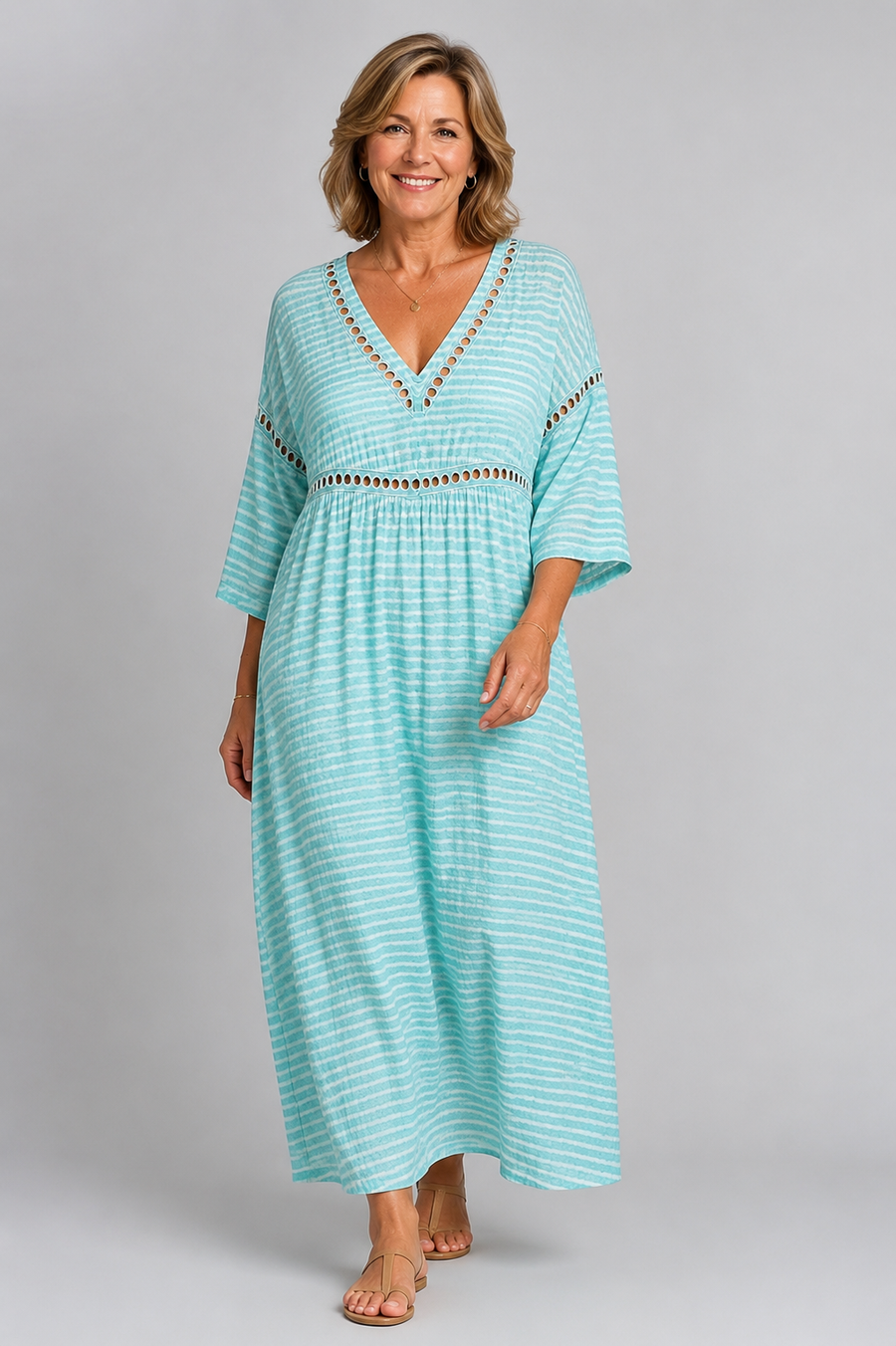 Soft Blue Midi Dress
