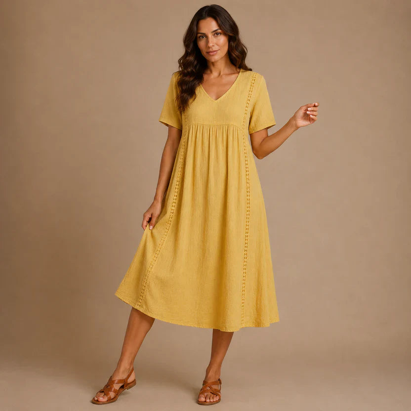 MARGOT | 3/4 Sleeve A Line Maxi Dress