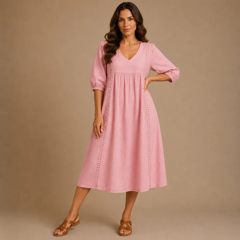 MARGOT | 3/4 Sleeve A Line Maxi Dress