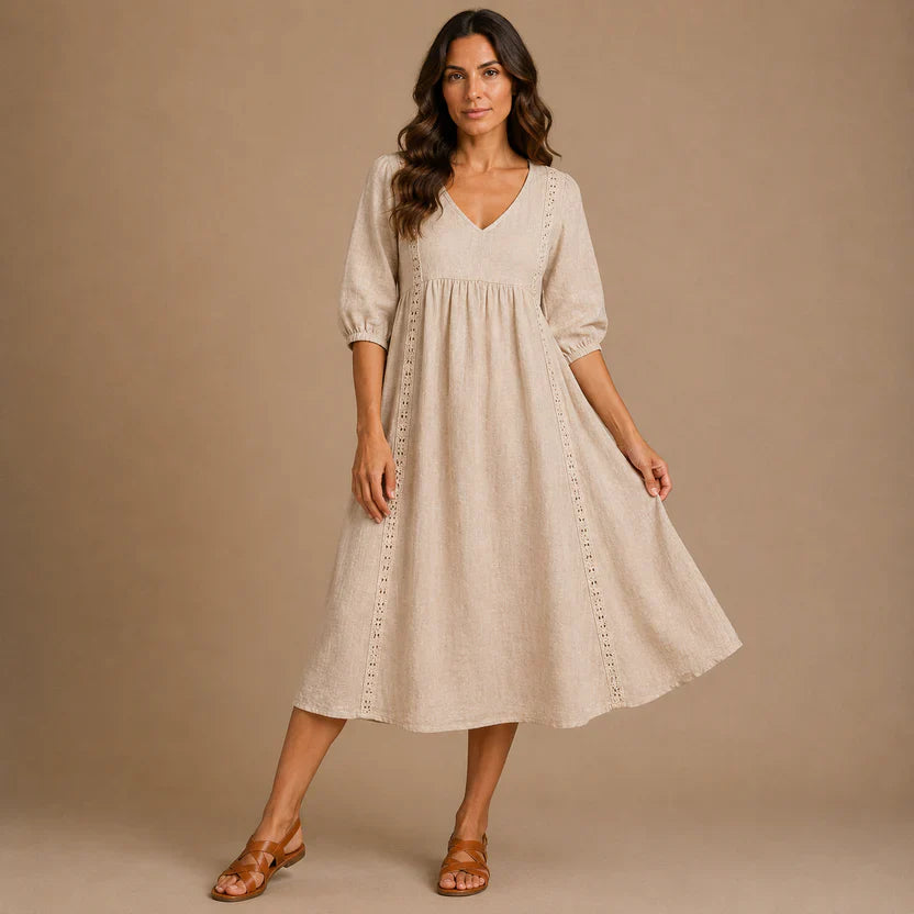 MARGOT | 3/4 Sleeve A Line Maxi Dress
