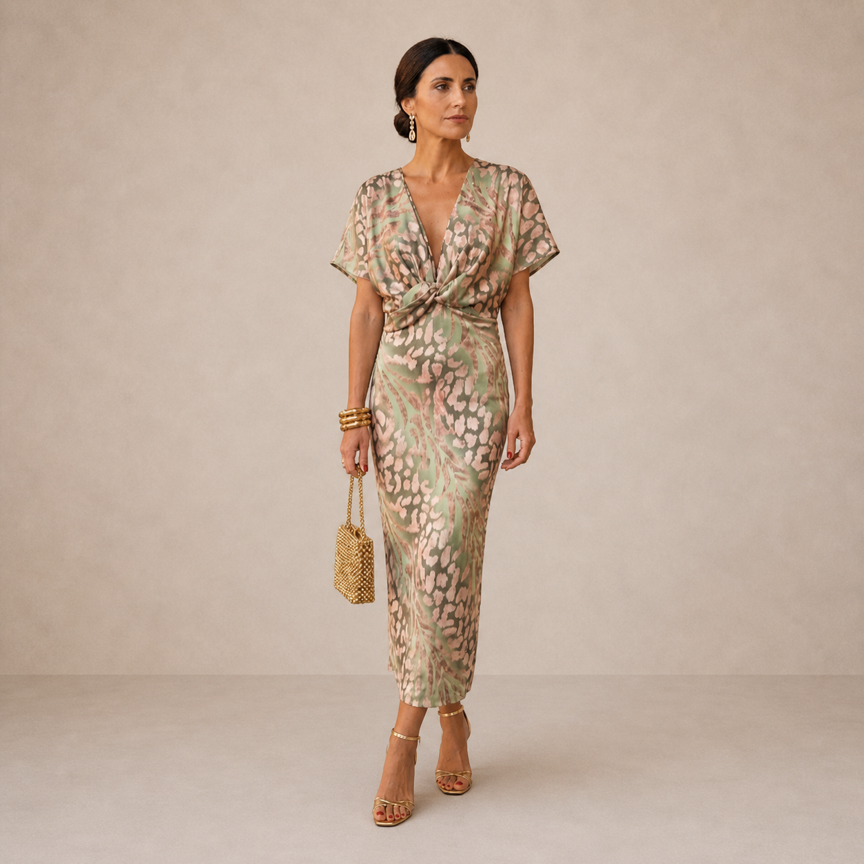 Lydia | Copper Midi Dress