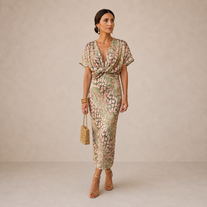 Lydia | Copper Midi Dress