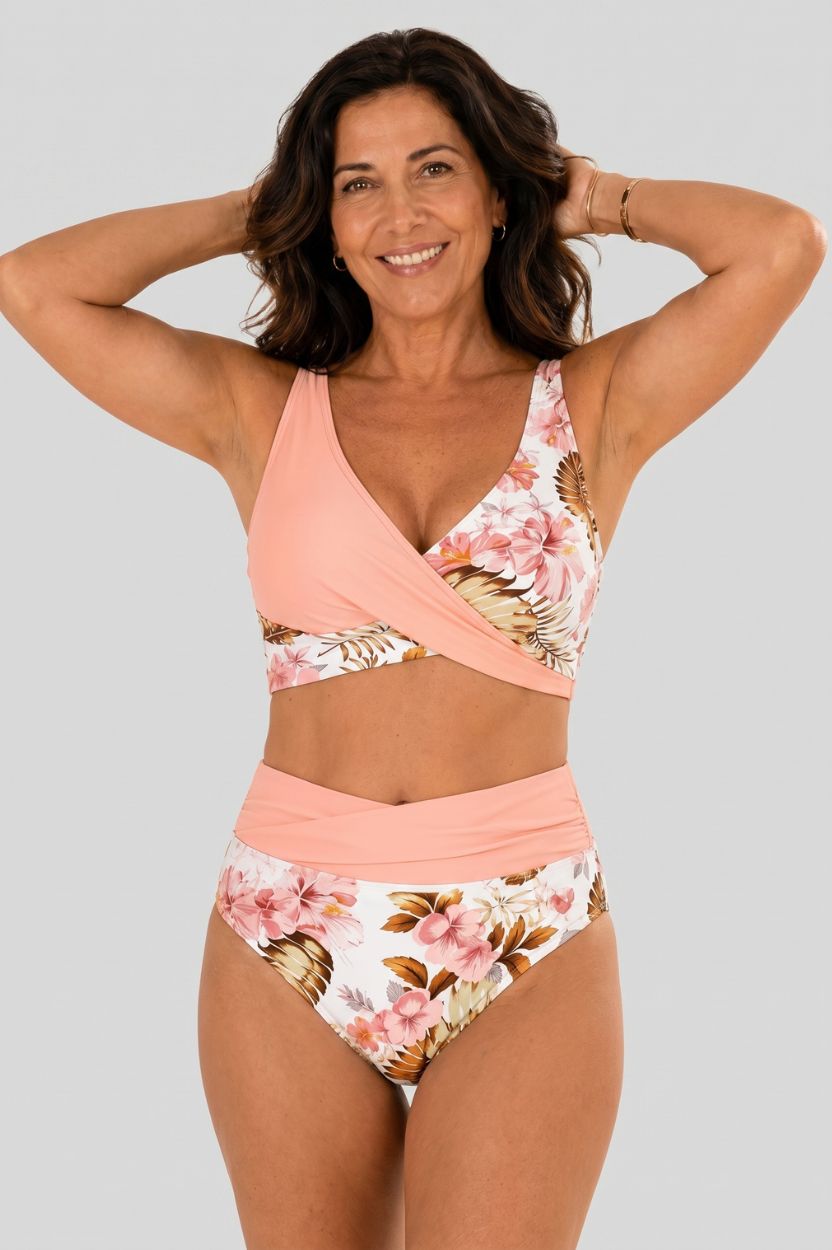 Floral High-Waist Shaping Bikini