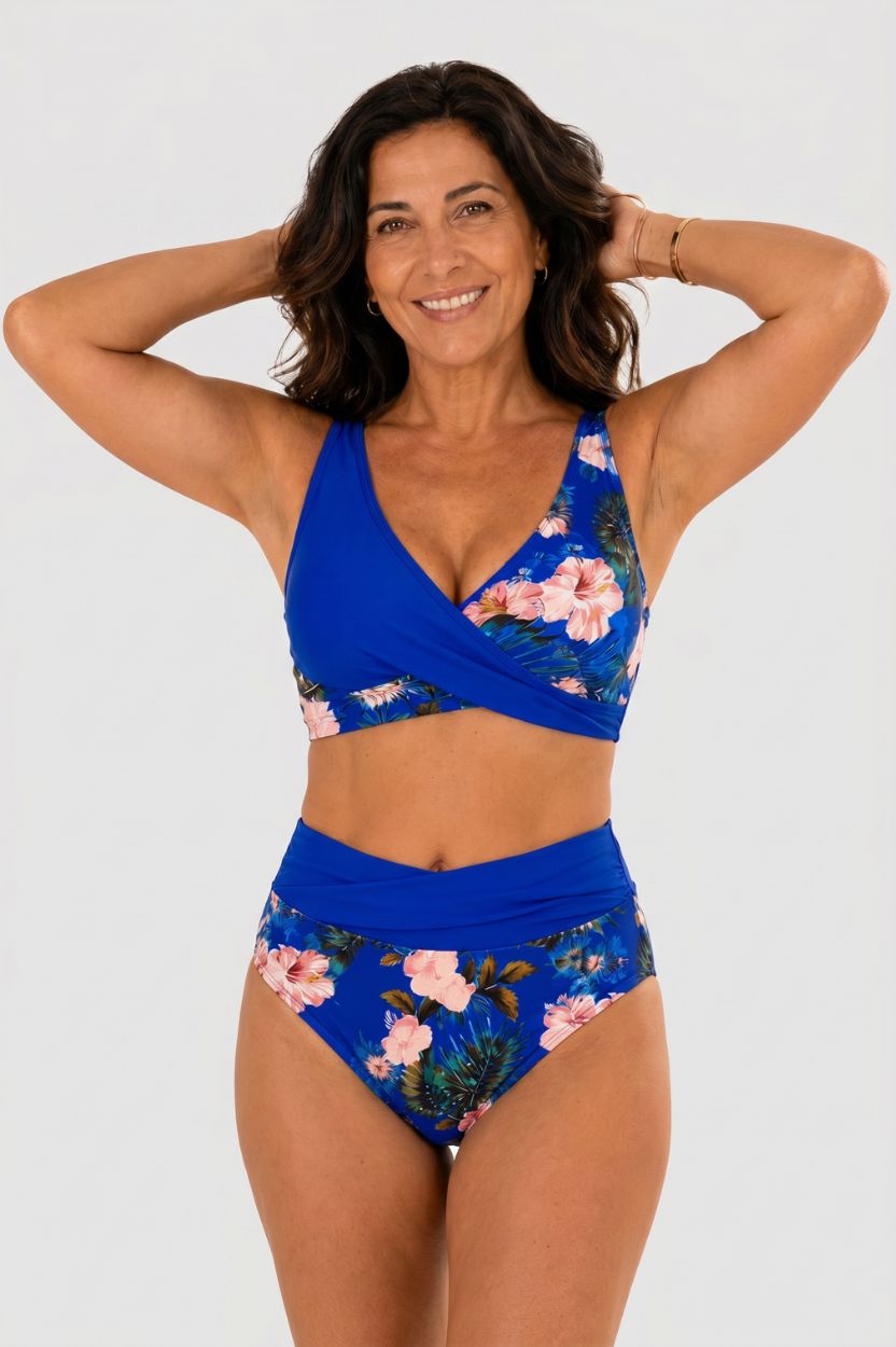 Floral High-Waist Shaping Bikini