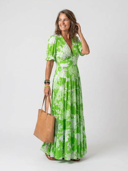 Ione | Floral Sleeveless V-Neck Midi Dress