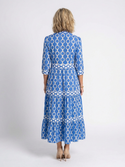 Ysolde | Chain-Print Three-Quarter Sleeve Midi Dress
