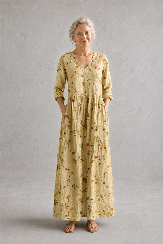 Erica | Yellow Floral Summer Dress