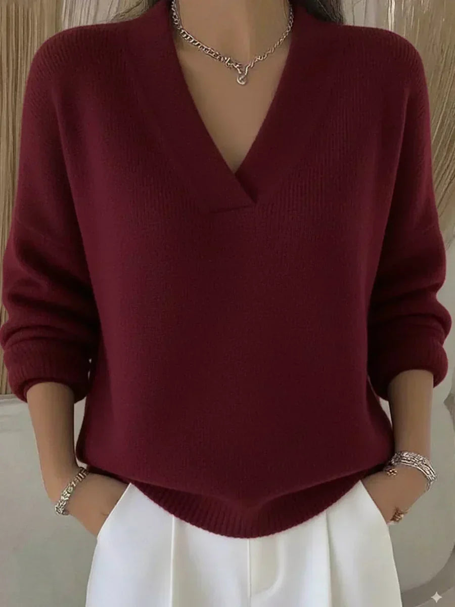 Vivelle | Relaxed V-Neck Sweater