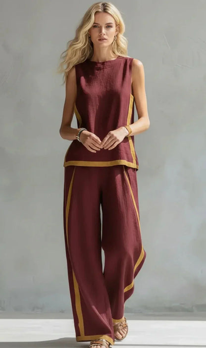 Ursula | Chic Two-Tone Vest & Pants Set