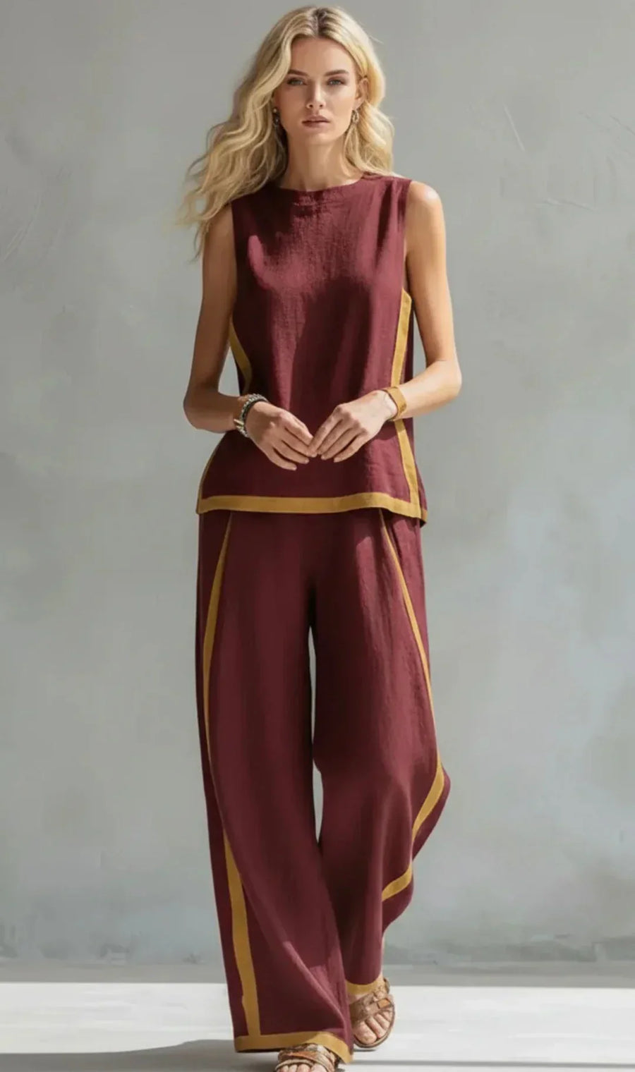 Ursula | Chic Two-Tone Vest & Pants Set