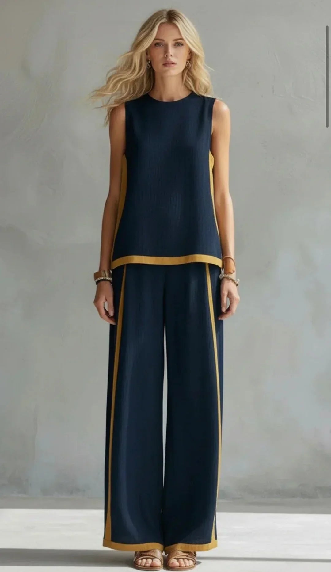 Ursula | Chic Two-Tone Vest & Pants Set