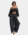 Cíntia | Off-Shoulder Wide-Leg Pants Set