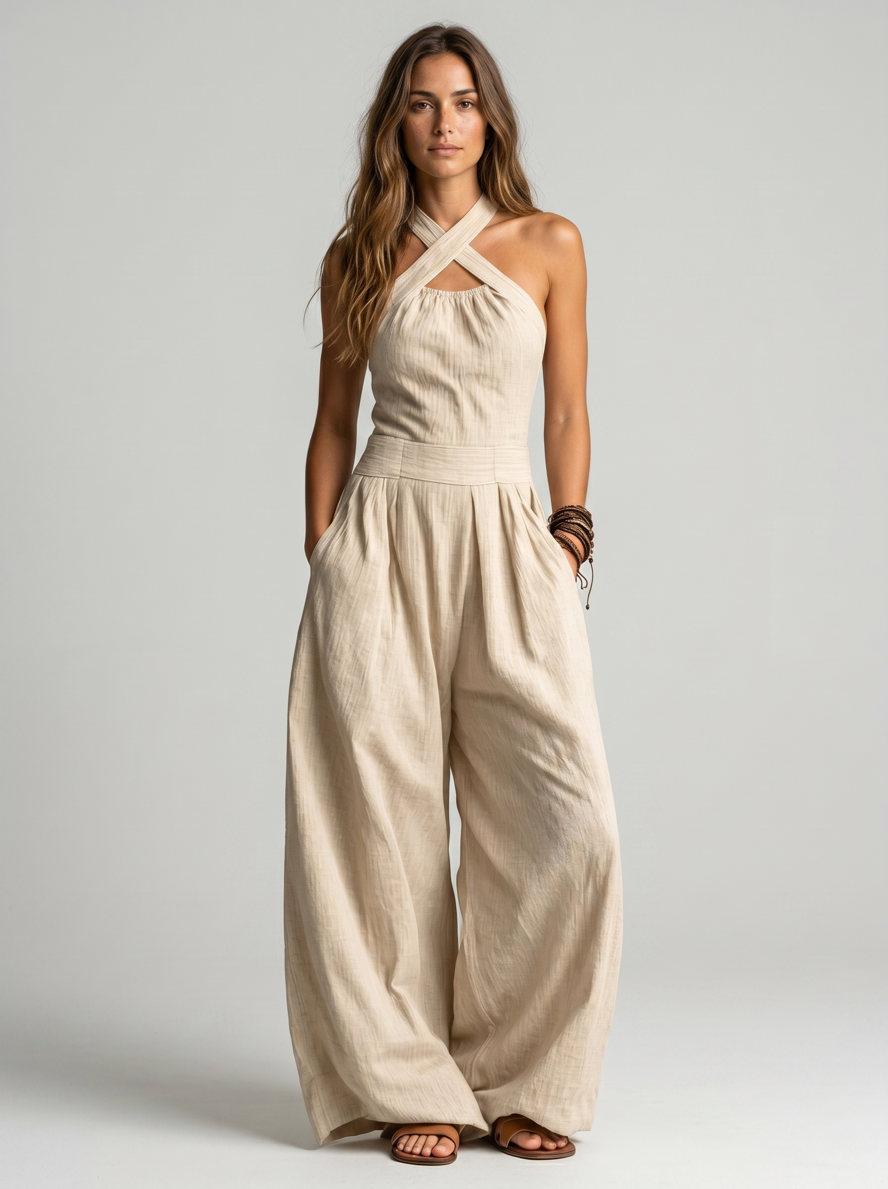 Bianca | Elegant Cross-Neck Jumpsuit