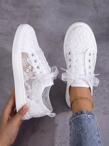 Mimosa | Floral Lace-Up Sneakers