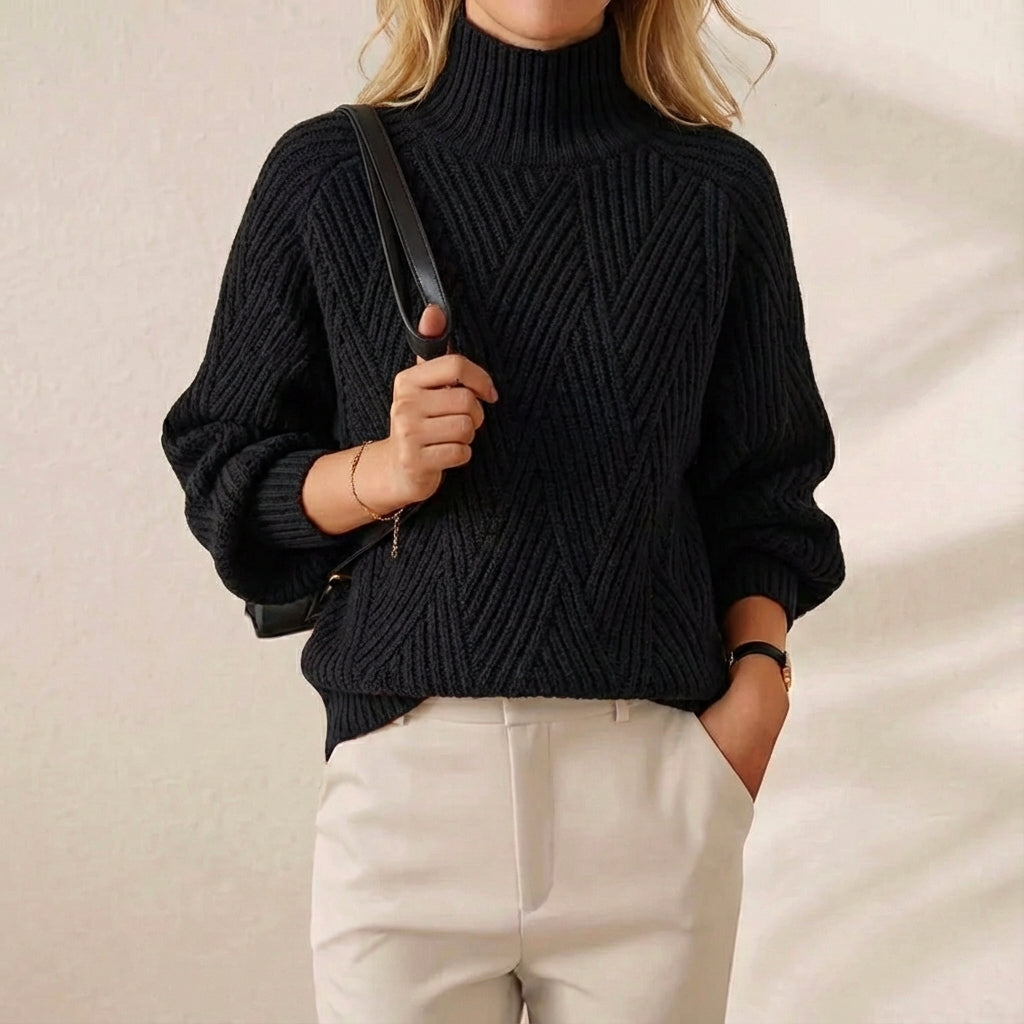 Ivy | Chunky V-Structure Cotton Jumper
