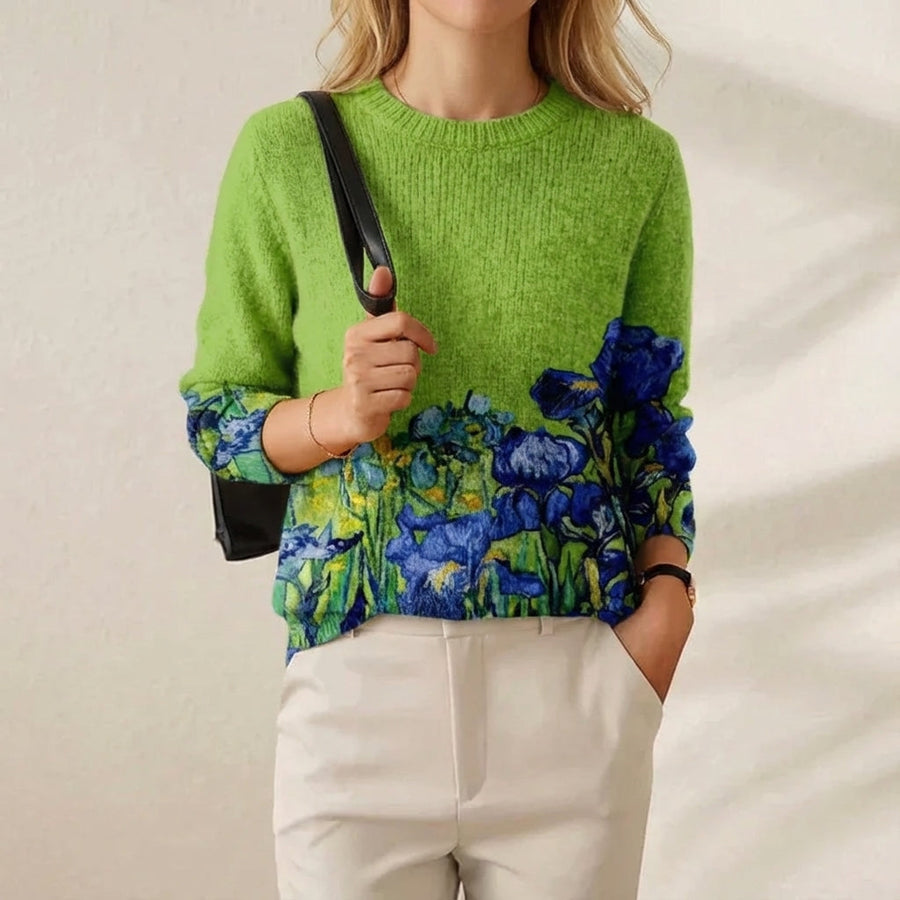 Mabel | Blue Flower Cotton Jumper