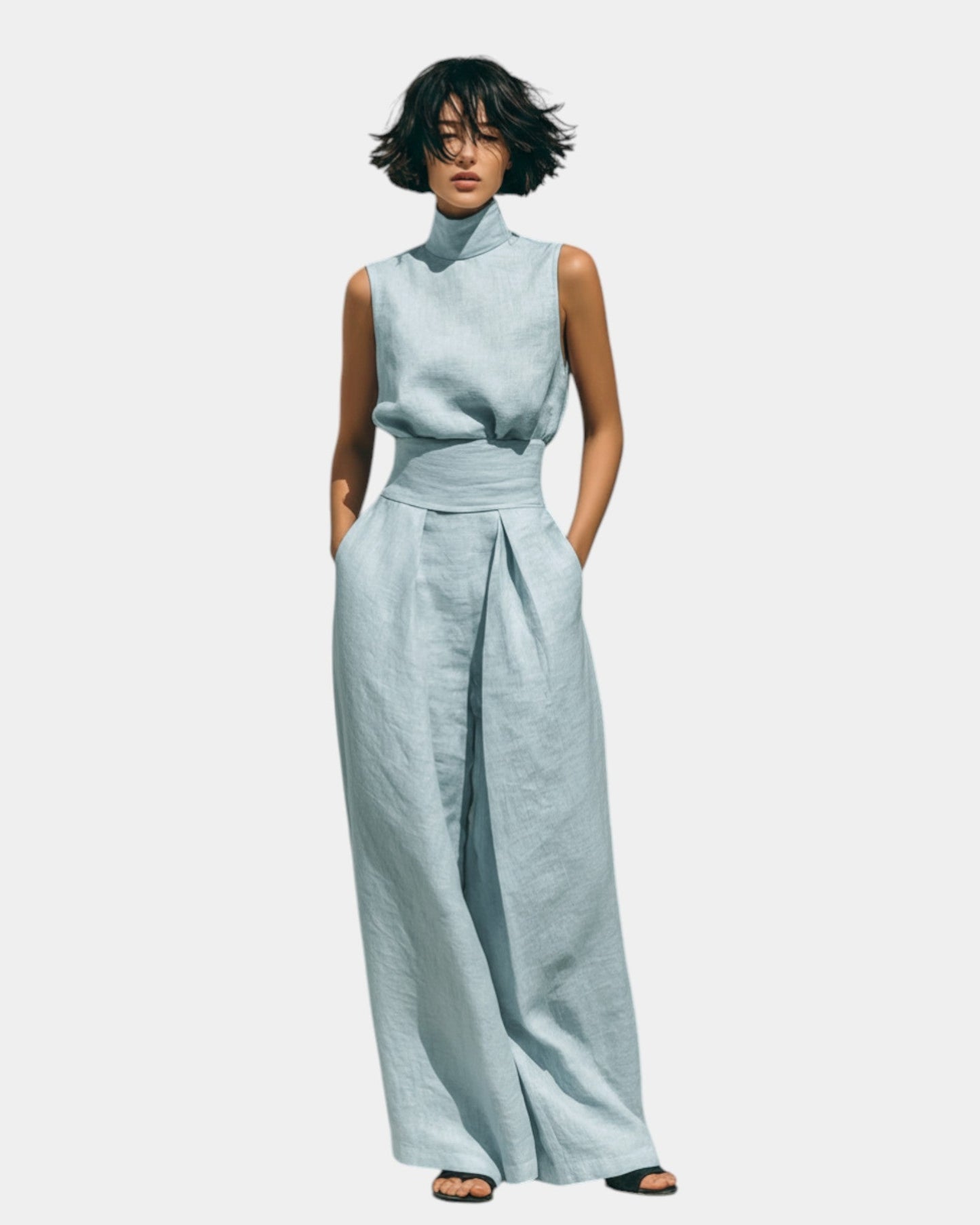 Falyne | Minimalist Tank & Wide-Leg Pants Set