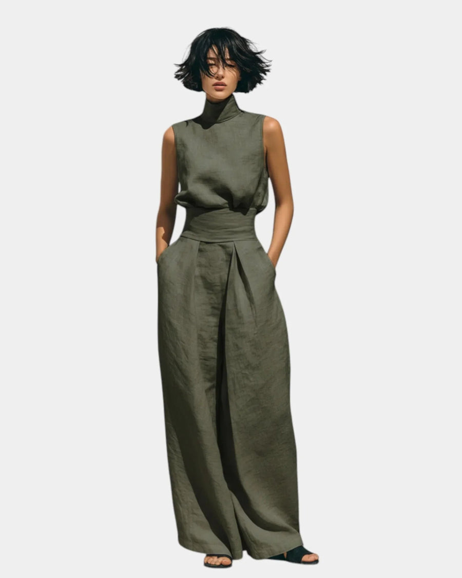 Falyne | Minimalist Tank & Wide-Leg Pants Set